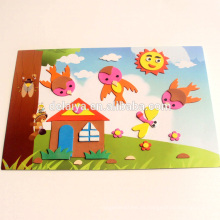 Juguetes educativos EVA foam puzzle sticker kit para pájaro